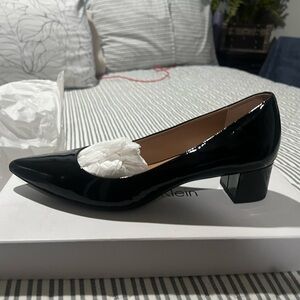 Calvin Klein Glossy Black Block Heel Shoes